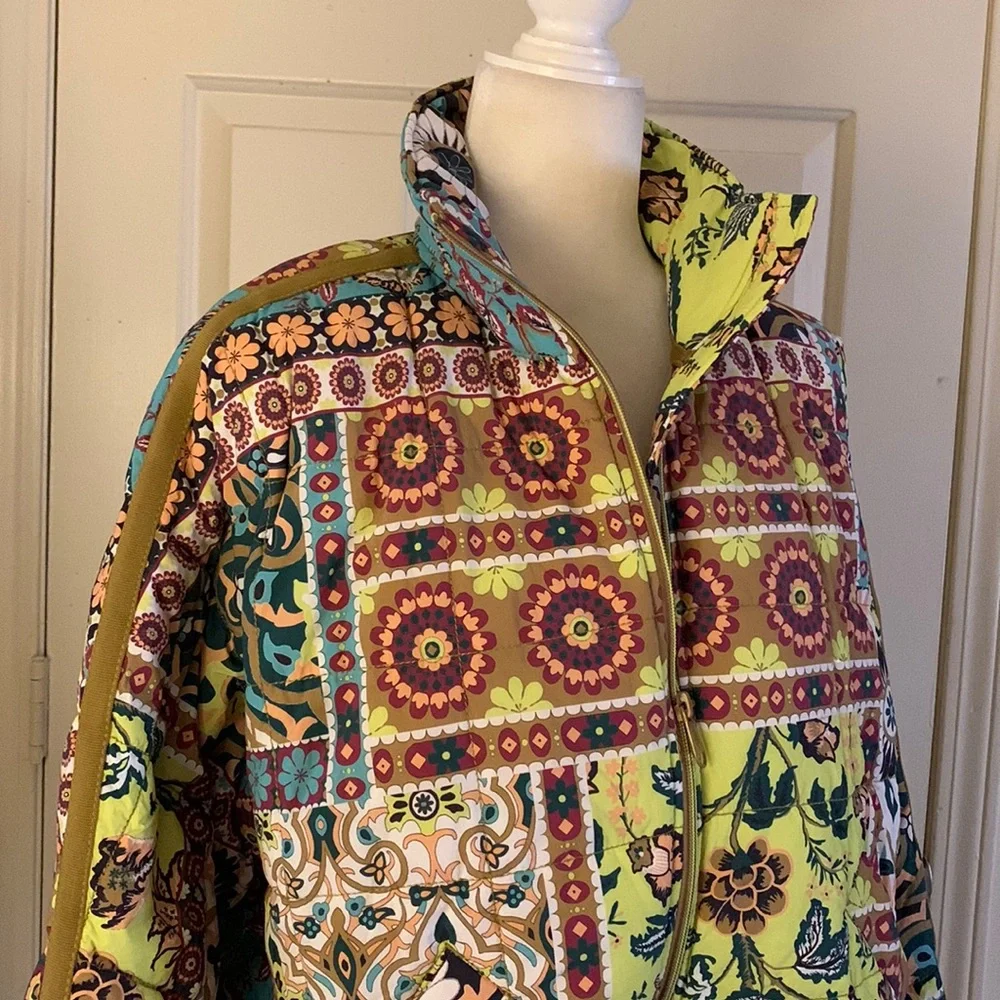 Free People Multicolor Patterned Puffer Jacket